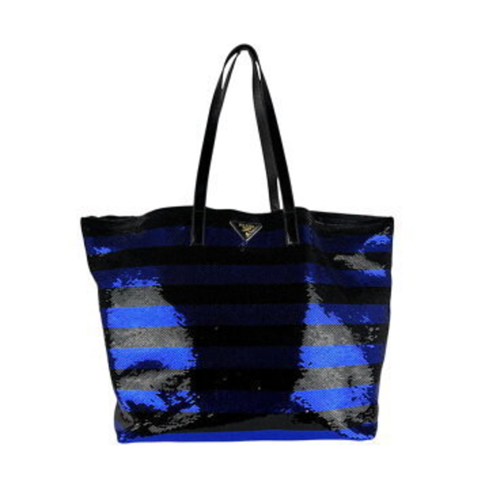 Prada handbag sequined Patent Black